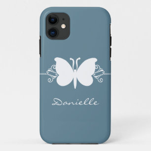 Coque Case-Mate Pour iPhone Butterfly Swirl BT iPhone 5 Coque, bleu