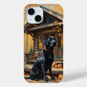 Coque Pour iPhone 15 Cabine du journal de l'extracteur Black Labrador A