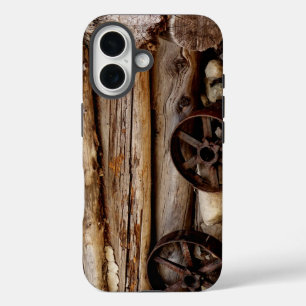 Coque Pour iPhone 16 Cabine Rustique & Wagon Wheels, Nom, 