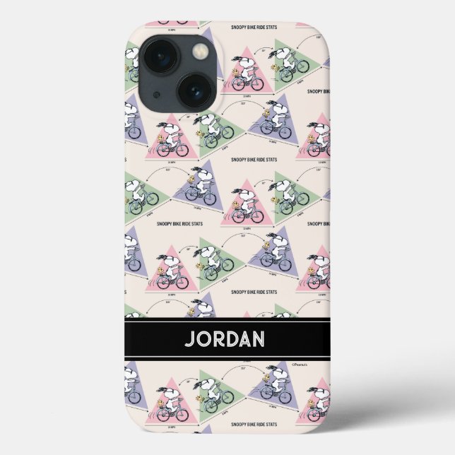 Coques Case-Mate iPhone cacahuètes | Snoopy Bike Ride Stats (Verso)