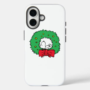 Coque Pour iPhone 16 cacahuètes   Snoopy Christmas Wreath