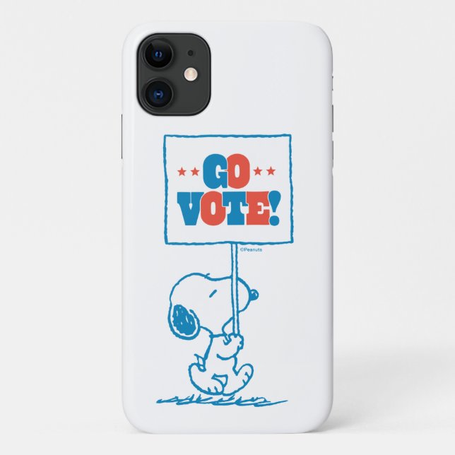 Coques Case-Mate iPhone cacahuètes | Snoopy - Go Vote Sign (Dos)