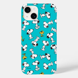 Coque Pour iPhone 14 cacahuètes   Snoopy & Lunettes de soleil Motif