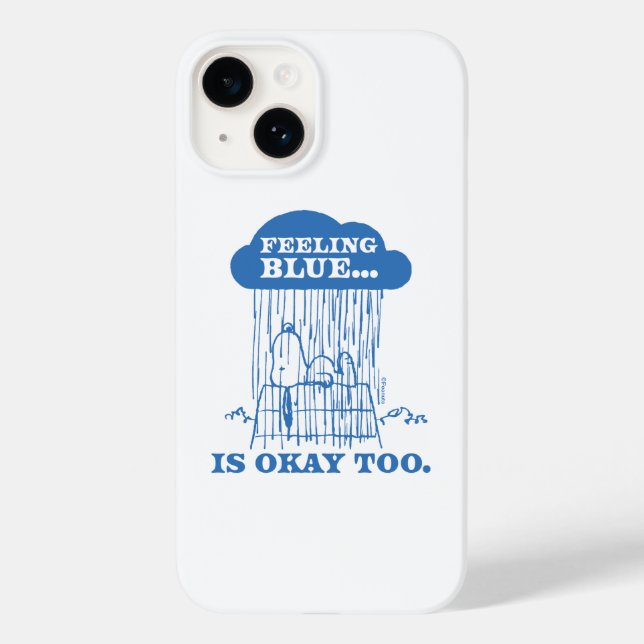 Coques Case-Mate iPhone cacahuètes | Snoopy Sentiment Bleu Est OK Aussi (Verso)