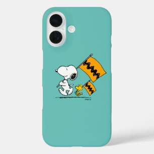 Coque Pour iPhone 16 cacahuètes   Snoopy & Woodstock