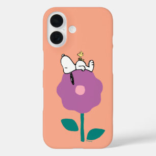 Coque Pour iPhone 16 cacahuètes   Snoopy & Woodstock Flower Whististle
