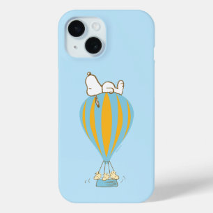 Coque Pour iPhone 15 cacahuètes   Snoopy & Woodstock Hot Air Balloon