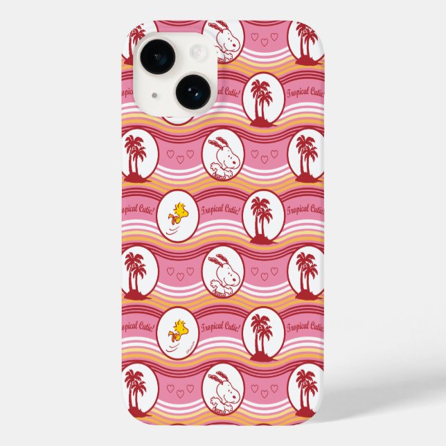 Coques Case-Mate iPhone cacahuètes | Snoopy & Woodstock Tropical Cutie (Verso)