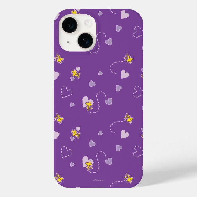 Coques Case-Mate iPhone cacahuètes | Woodstock Motif de coeur pourpre (Verso)