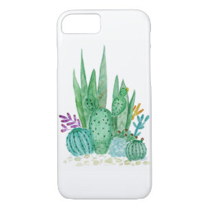 Coque iPhone 7 Cactus, aquarelle