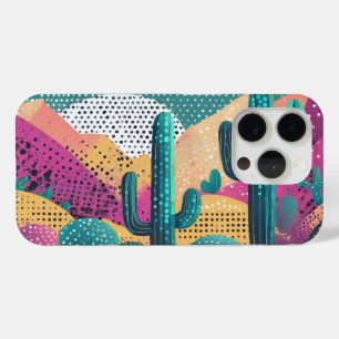 Coque iPhone 15 Pro Cactus du Saguaro en paysage pointillé arrière - p