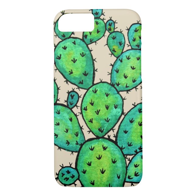 Coques Case-Mate iPhone Cactus épineux d'aquarelle magnifique (Dos)