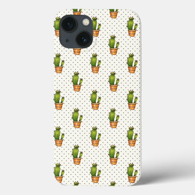 Coques Case-Mate iPhone Cactus et Motif de point de polk Succulent (Verso)