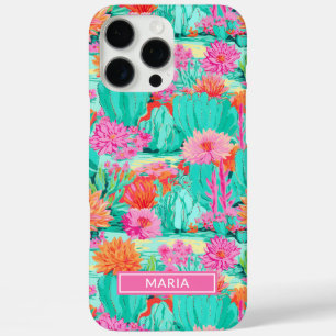 Coques iPhone 16 Pro Max Cactus Fleuris Modernes Personnalisés