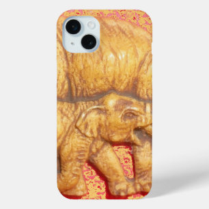 Coque iPhone 15 Mini Cadeau coloré abstrait frais de famille d'éléphant