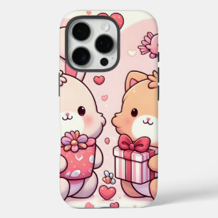 Coques iPhone 16 Pro Cadeau d'amour de lapin et d'ours mignon kawaii de