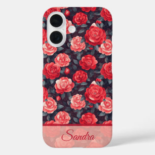 Coque Pour iPhone 16 Cadeau de Fête Minimaliste Rose Floral Personnalis