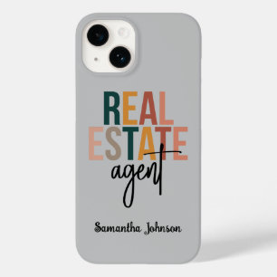 Coque Pour iPhone 14 Cadeau de l'agent immobilier Boho personnalisé