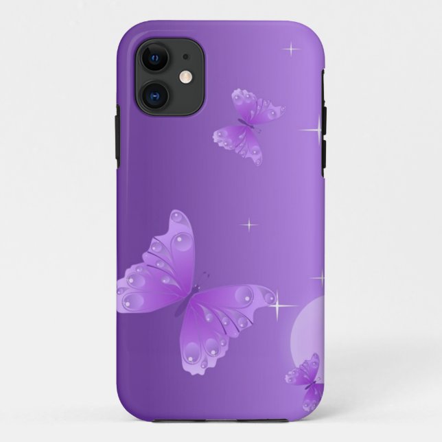 Coques Case-Mate iPhone Cadeau de Noël à papillon pourpre (Dos)
