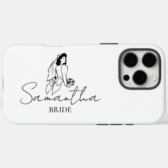 Coques Case-Mate iPhone Cadeau de nom de mariée personnalisé (Verso (horizontal))