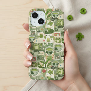 Coque Pour iPhone 15 Cadeau de tableau d'ambiance anime vert japonais k