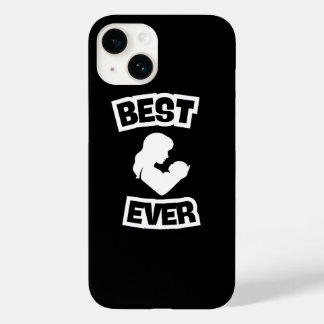Coque Pour iPhone 14 Cadeau Meilleure Maman - Silhouette rose de mère e