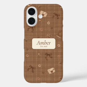 Coque Pour iPhone 16 Cadeau ruban vintage et lecteurs de livre avec nom