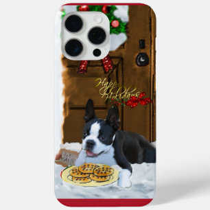Coque iPhone 15 Pro Max Cadeaux de Noël Boston Terrier