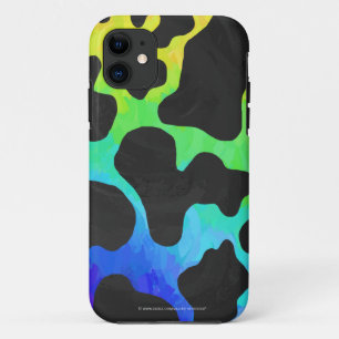 Coque iPhone 11 Cadeaux noir et arc-en-ciel de vache