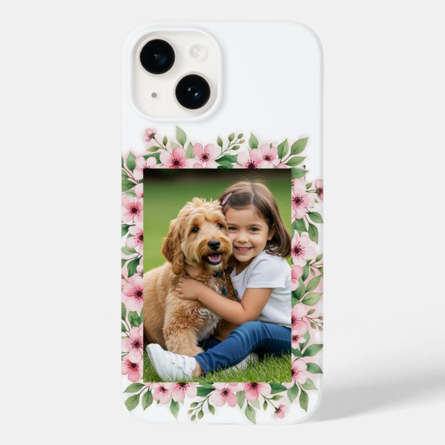 Coques Case-Mate iPhone Cadre de fleurs de photo personnalisé Cadeau spéci (Verso)