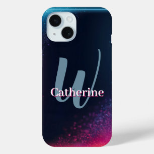 Coque Pour iPhone 15 Cadre lumineux en néon dynamique avec nom personna