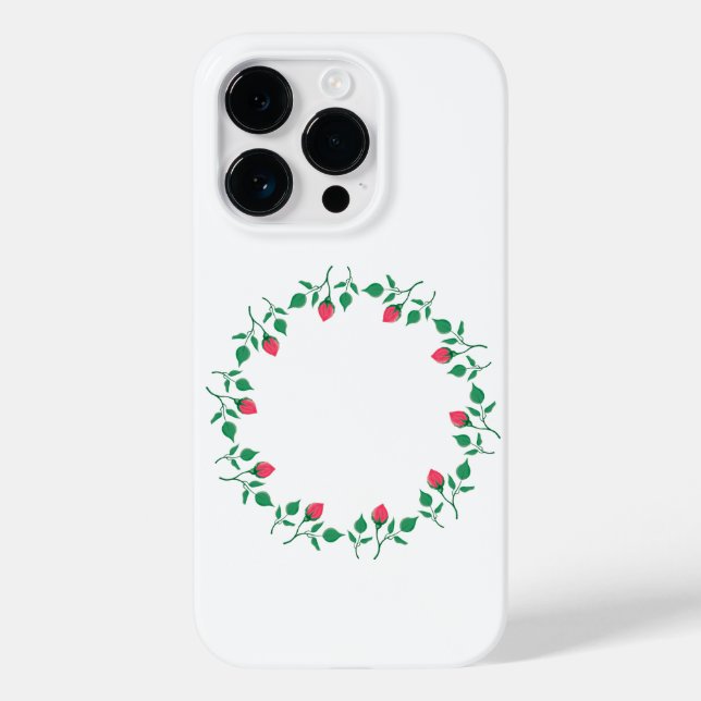 Coques Case-Mate iPhone Cadre rond fleuri avec fleurs roses (Verso)