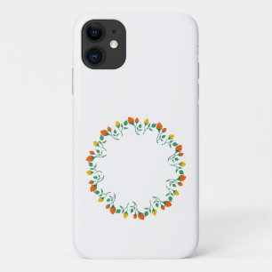 Case-Mate iPhone Case Cadre rond floral avec fleurs de rose jaune et rou