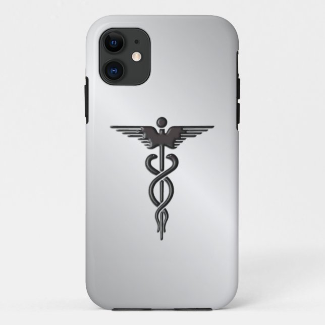 Coques Case-Mate iPhone Caducée Médicale en argent (Dos)