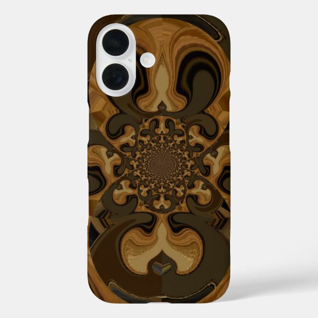 Coques Case-Mate iPhone Café Brown Flux Kaleidoscope Art Imprimer (Verso)