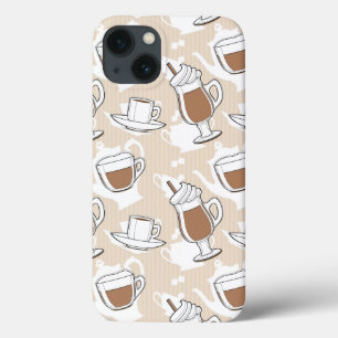 iPhone 13 Coque Café, motif doux