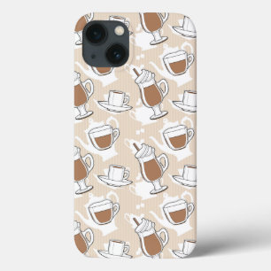 iPhone 13 Coque Café, motif doux