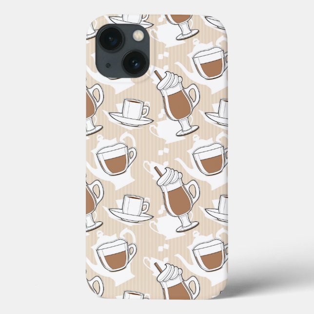 Coques Case-Mate iPhone Café, motif doux (Verso)