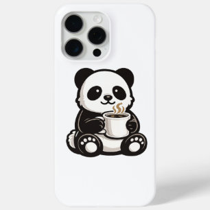 Coque iPhone 15 Pro Max Café Panda Mignon – Panda Kawaii Tenant un Café 