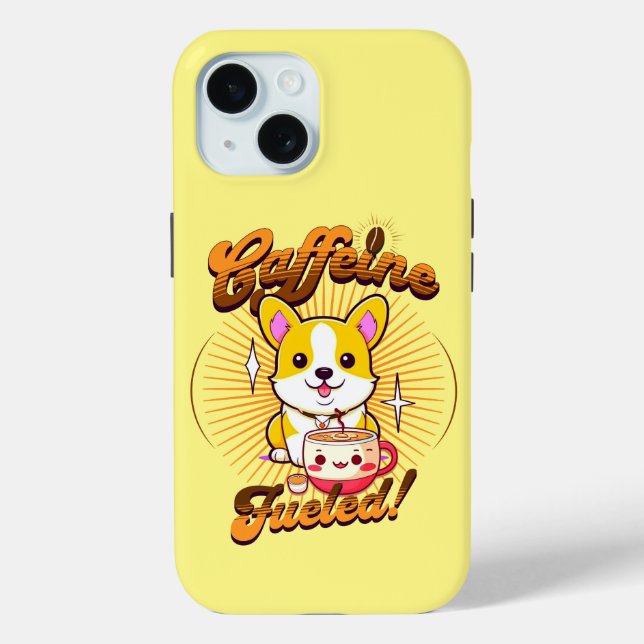 COQUES Case-Mate iPhone CAFFEINE DE CORGI FUELED! (Verso)