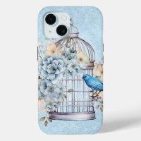 Cage à oiseaux floral aquarelle vintage romantique