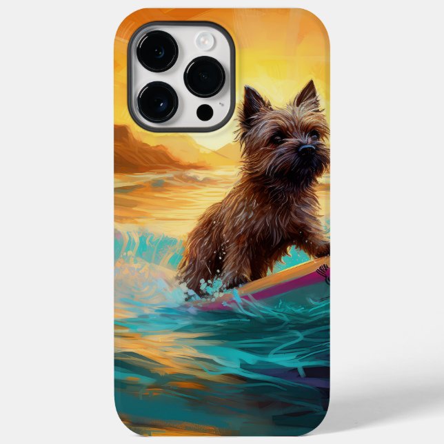 Coques Case-Mate iPhone Cairn Terrier Plage Surf Peinture (Verso)