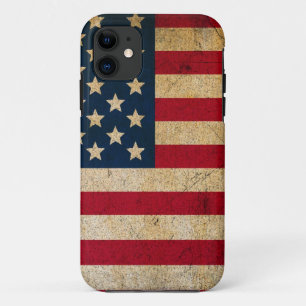 Coque iPhone 11 Caisse affligée de drapeau américain