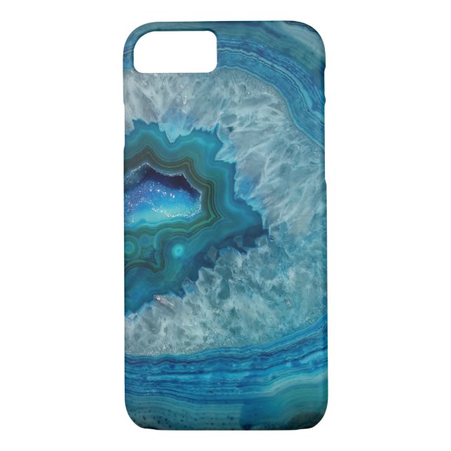 Coques Case-Mate iPhone Caisse assez bleue de pierre gemme de Geode (Dos)