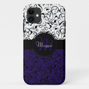Coque Case-Mate Pour iPhone Caisse blanche noire mauve-foncé de l'iphone 5 de