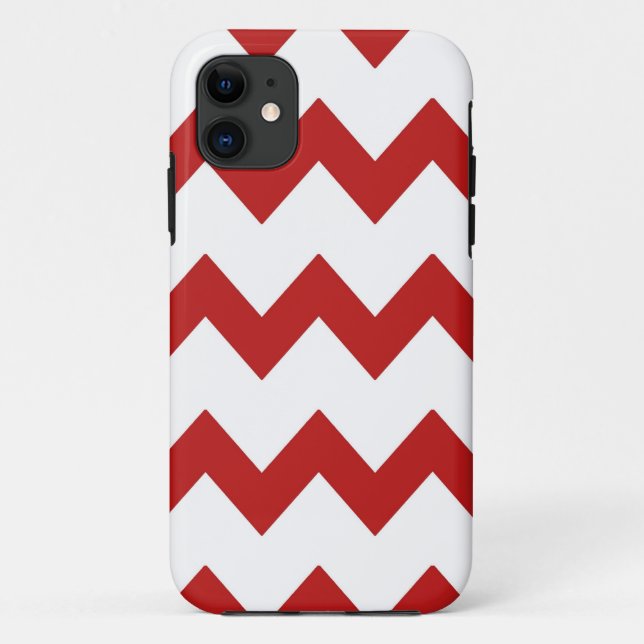 Coques Case-Mate iPhone Caisse blanche rouge de chevrons (Dos)