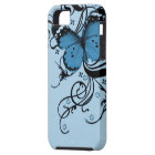 Caisse bleue de l'iPhone 5 de papillon