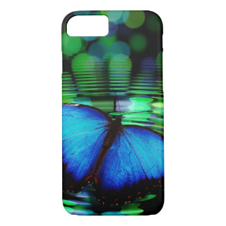 Coque iPhone 7 Caisse bleue de l'iPhone 7 de papillon