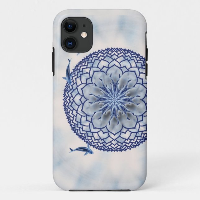 Coques Case-Mate iPhone Caisse bleue de téléphone de Casemate de mandala (Dos)