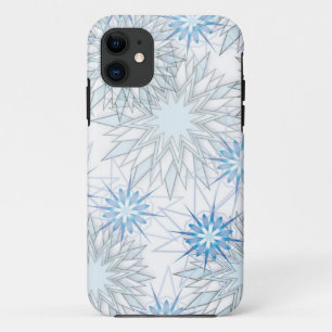 Coques Pour iPhone Caisse bleue et blanche de flocon de neige